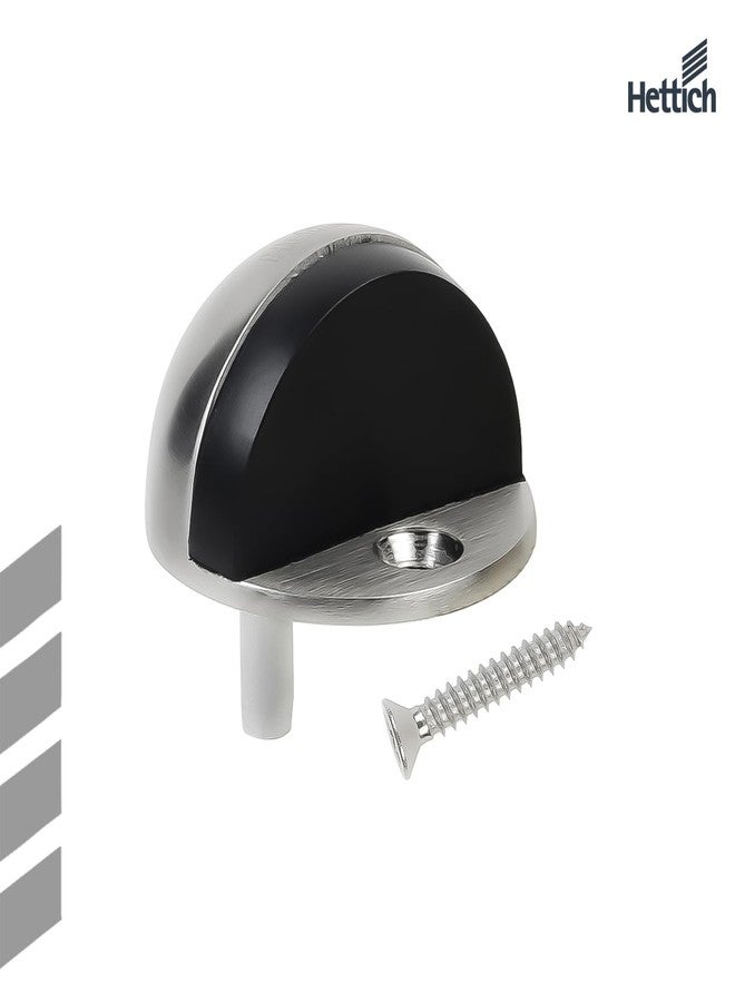 هيتيش هيتيتش HDS 44: سدادة باب أرضية شديدة التحمل على شكل نصف قبة، سدادة باب صلبة مزودة بأطراف مطاطية سوداء منخفضة، تحمي الجدران والأبواب في المطبخ وغرفة النوم والمكتب، عبوة من قطعتين - Image 4